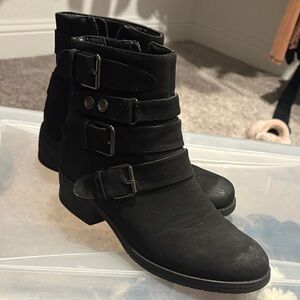 Black Buckle Ankle Boots